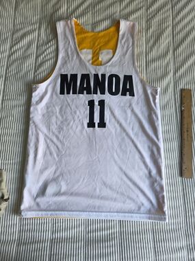 MANOA #11 Yellow White Black Reversible Basketball Jersey